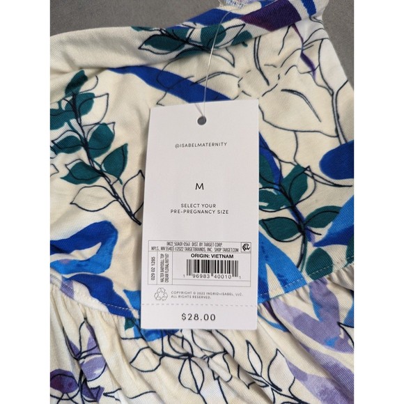 Isabel Maternity Babydoll Halter Top Cream Floral - Picture 4 of 10